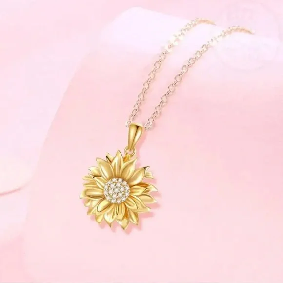 Sunflower Gold Plated Necklace by Grathia Cero - Picture 3 of 3